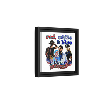 rw&b lives matter - framed canvas art (white)