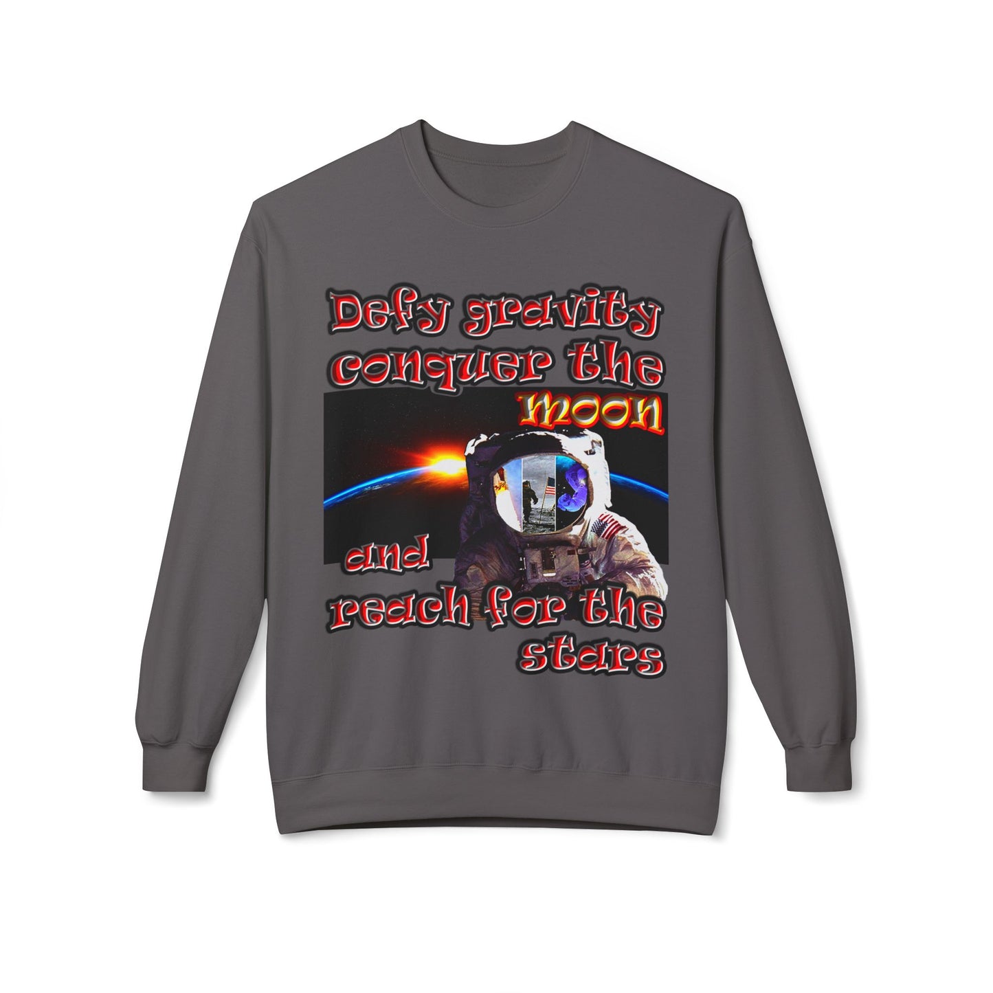 defy conquer reach - Unisex Midweight Softstyle Fleece Crewneck Sweatshirt