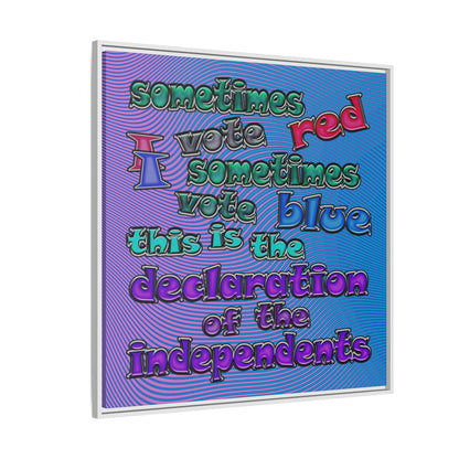 declaration of the independents - framed canvas art (light blue-purple wave)