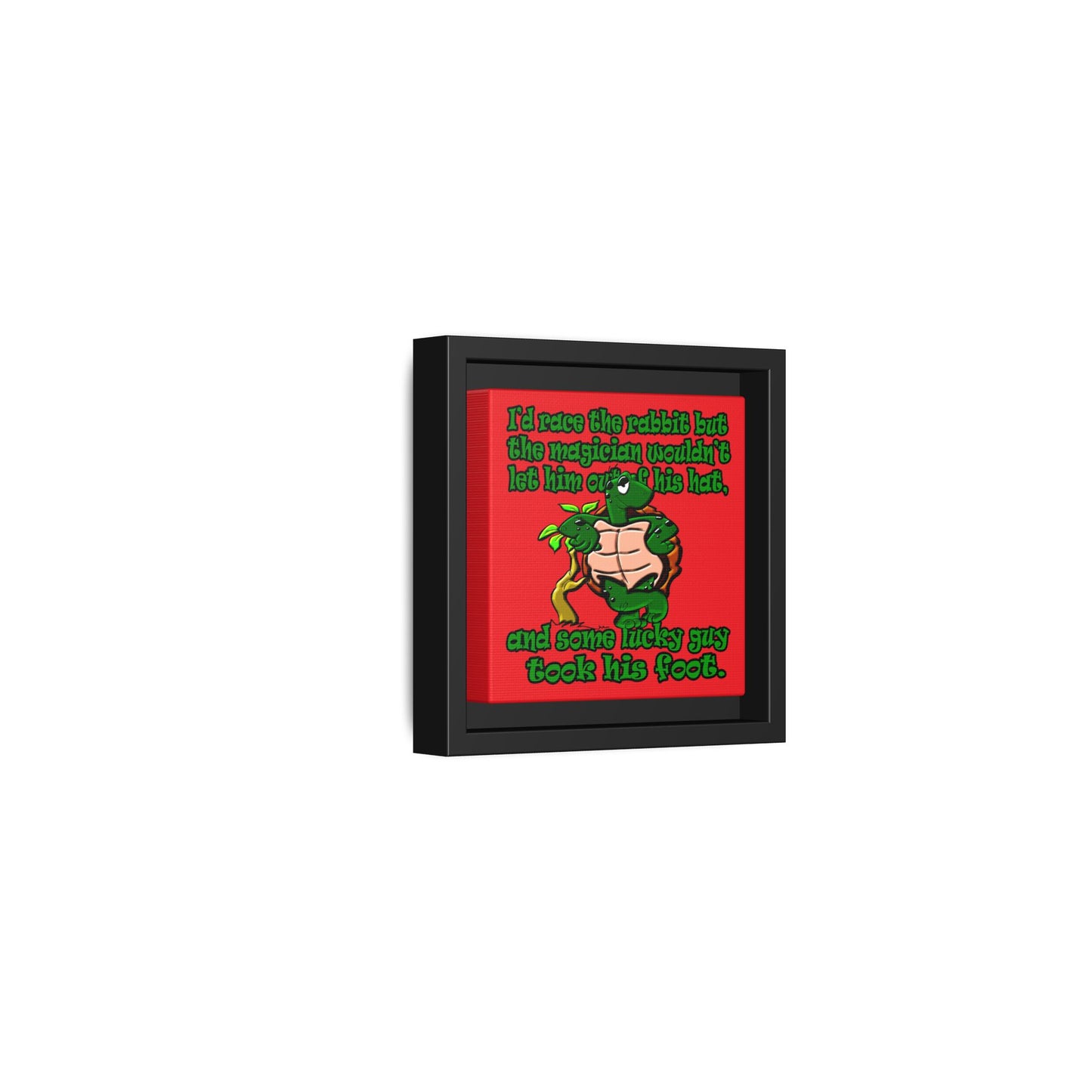 turtle race - framed canvas art (red)