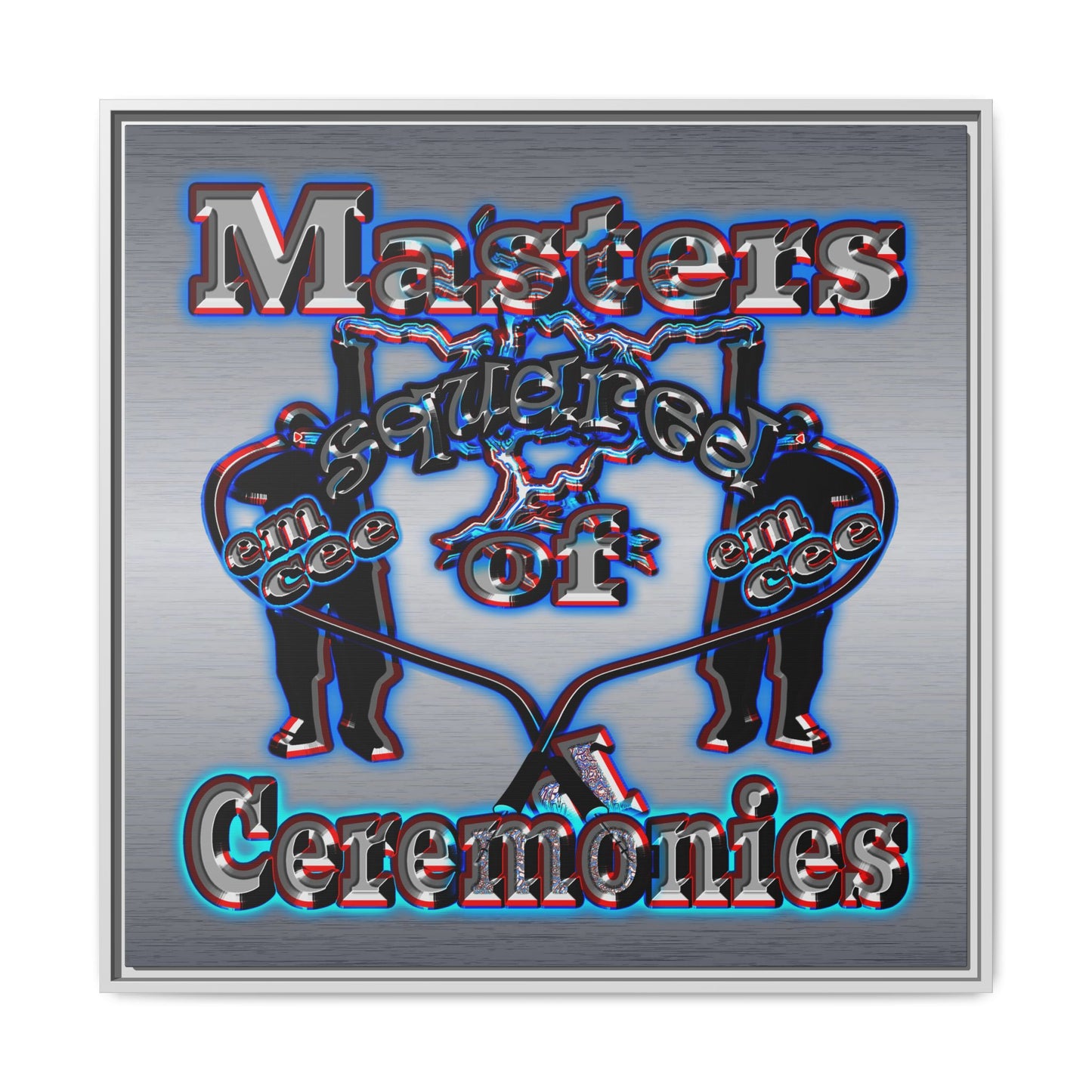 em cee squared - framed canvas art (brushed nickel)