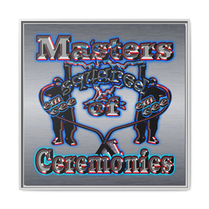 em cee squared - framed canvas art (brushed nickel)