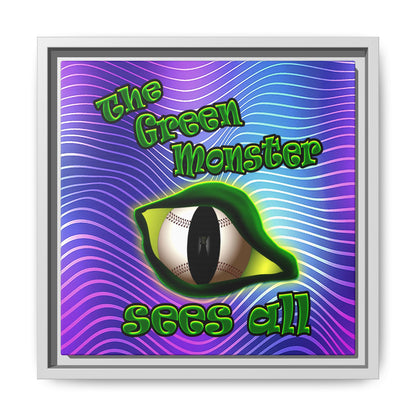 green monster - framed canvas art (purple wave)