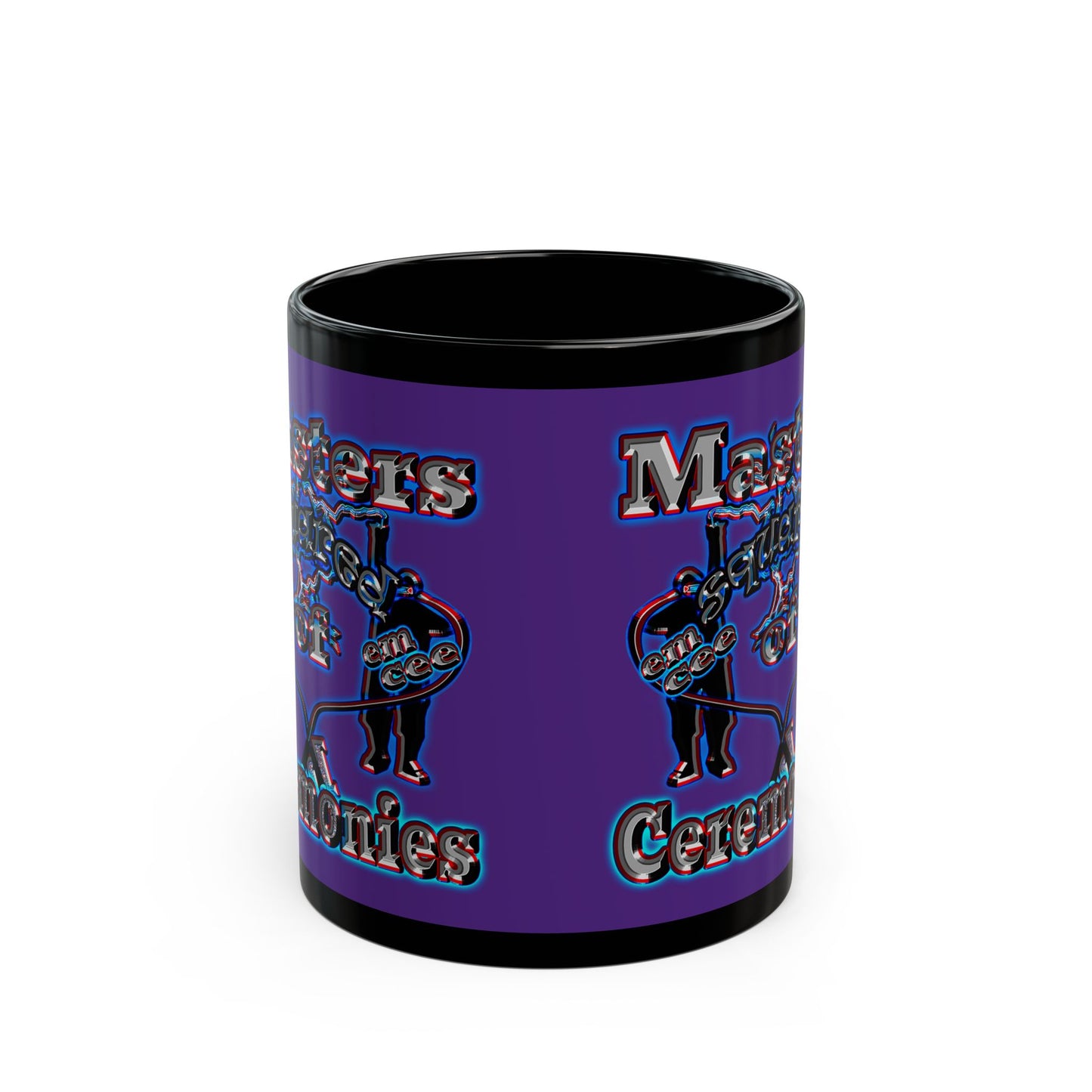 em cee squared - Black Mug (purple)