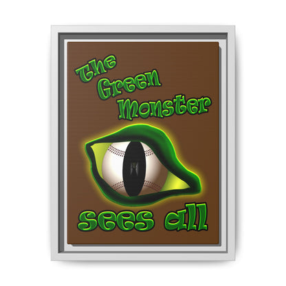 green monster - framed canvas art (brown)