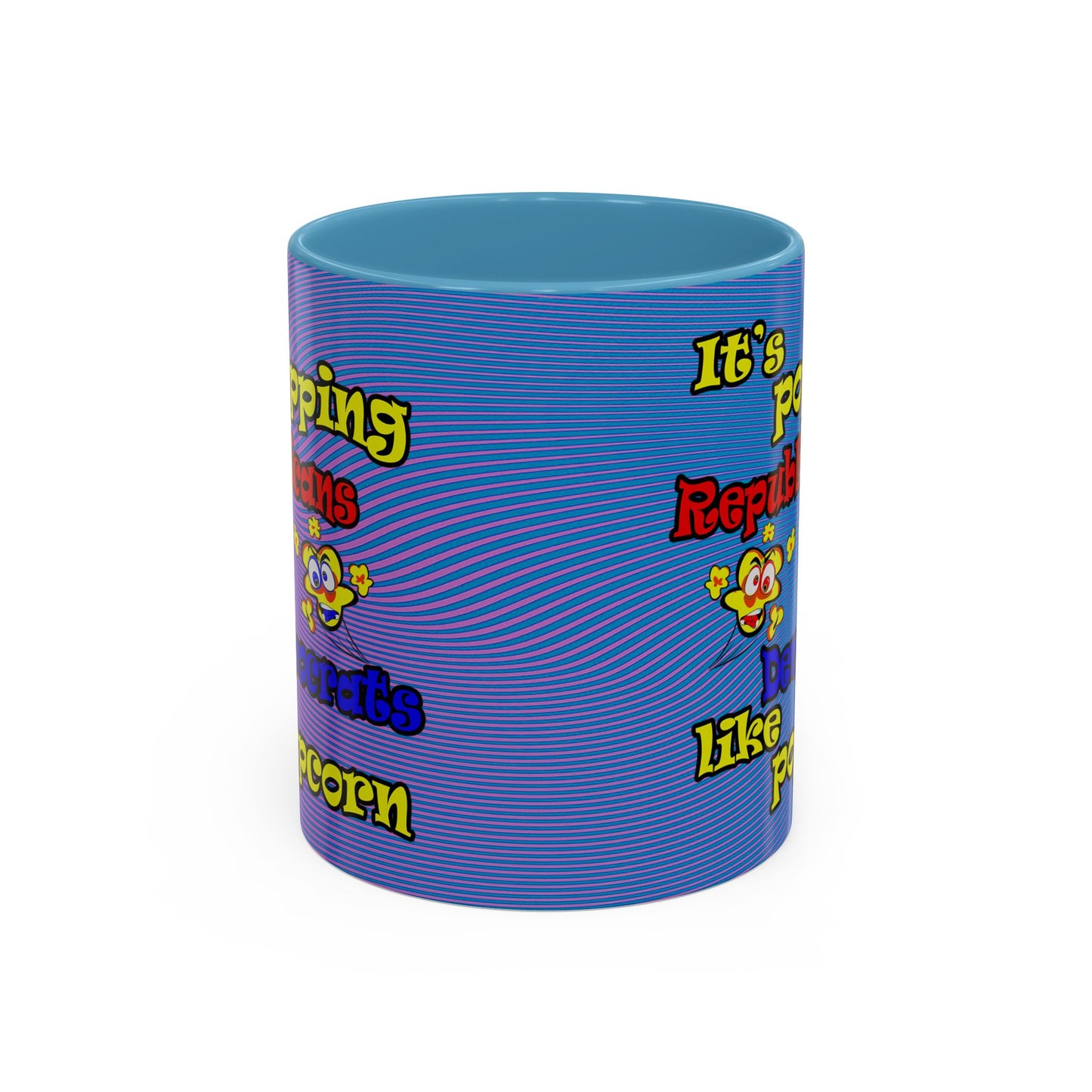 popping like popcorn - Accent Mug (light blue-purple wave)