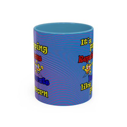 popping like popcorn - Accent Mug (light blue-purple wave)