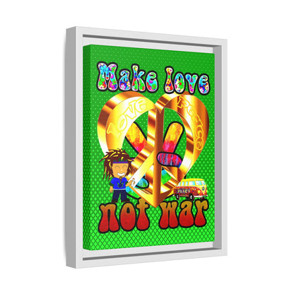love peace - framed canvas art (logo green)