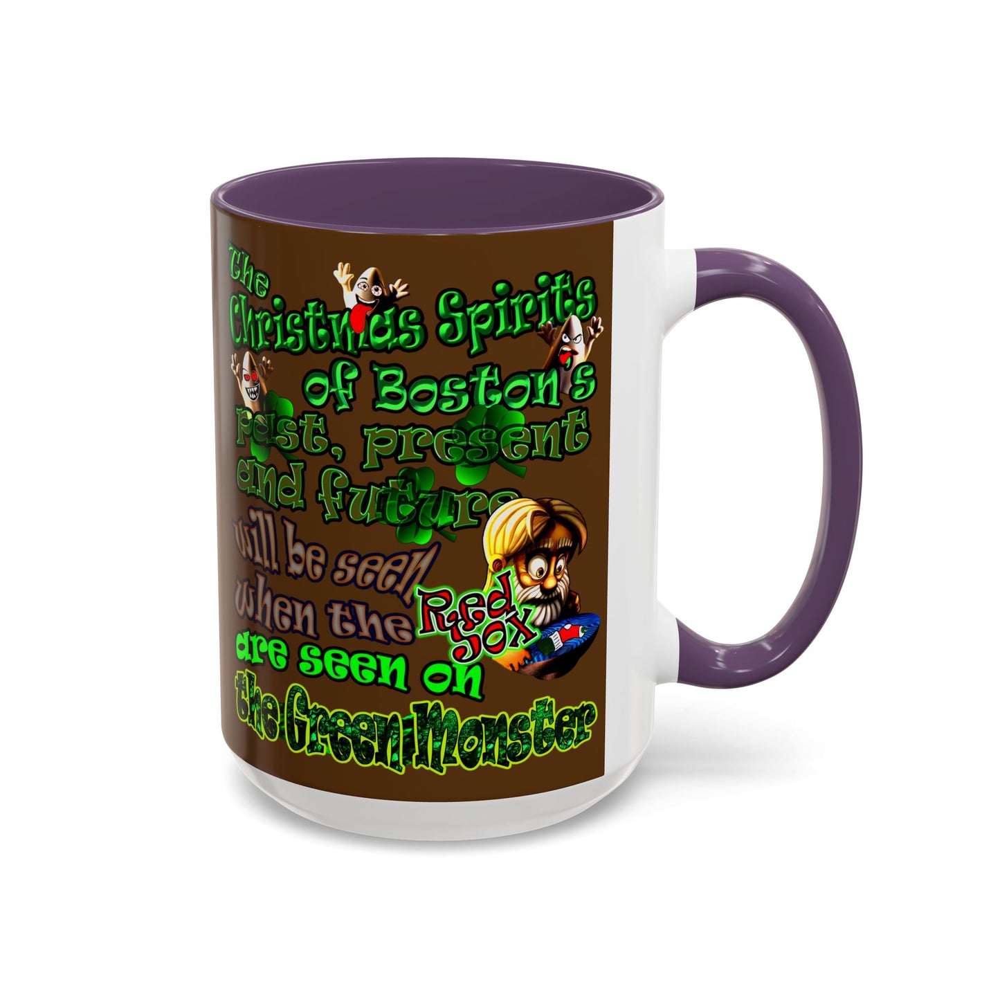 christmas spirits of boston - Accent Mug (brown)