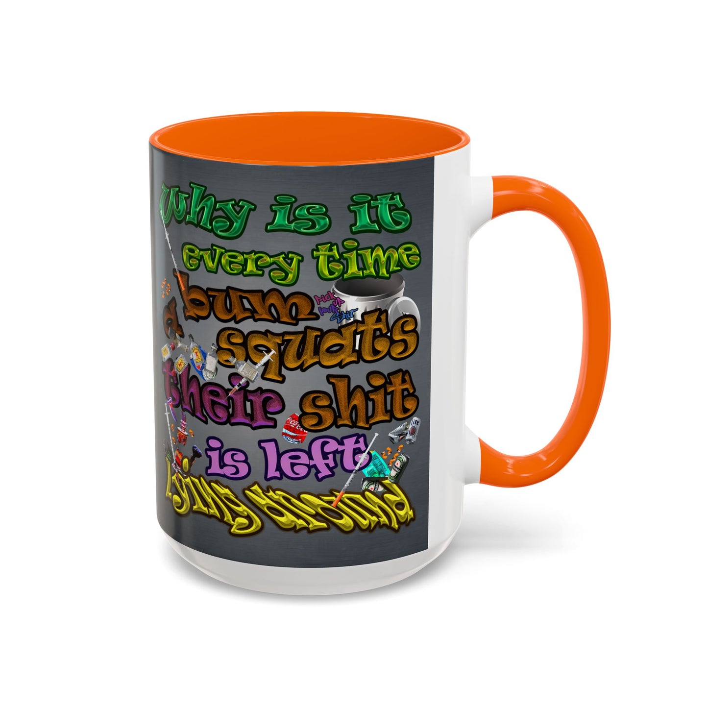 the bum's shit - Accent Mug (grey-light grey)