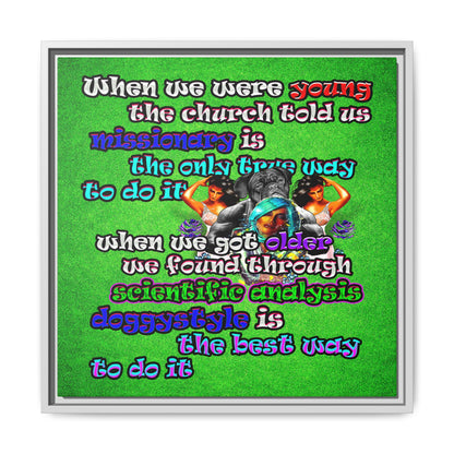 doggystyle - framed canvas art (green turf)