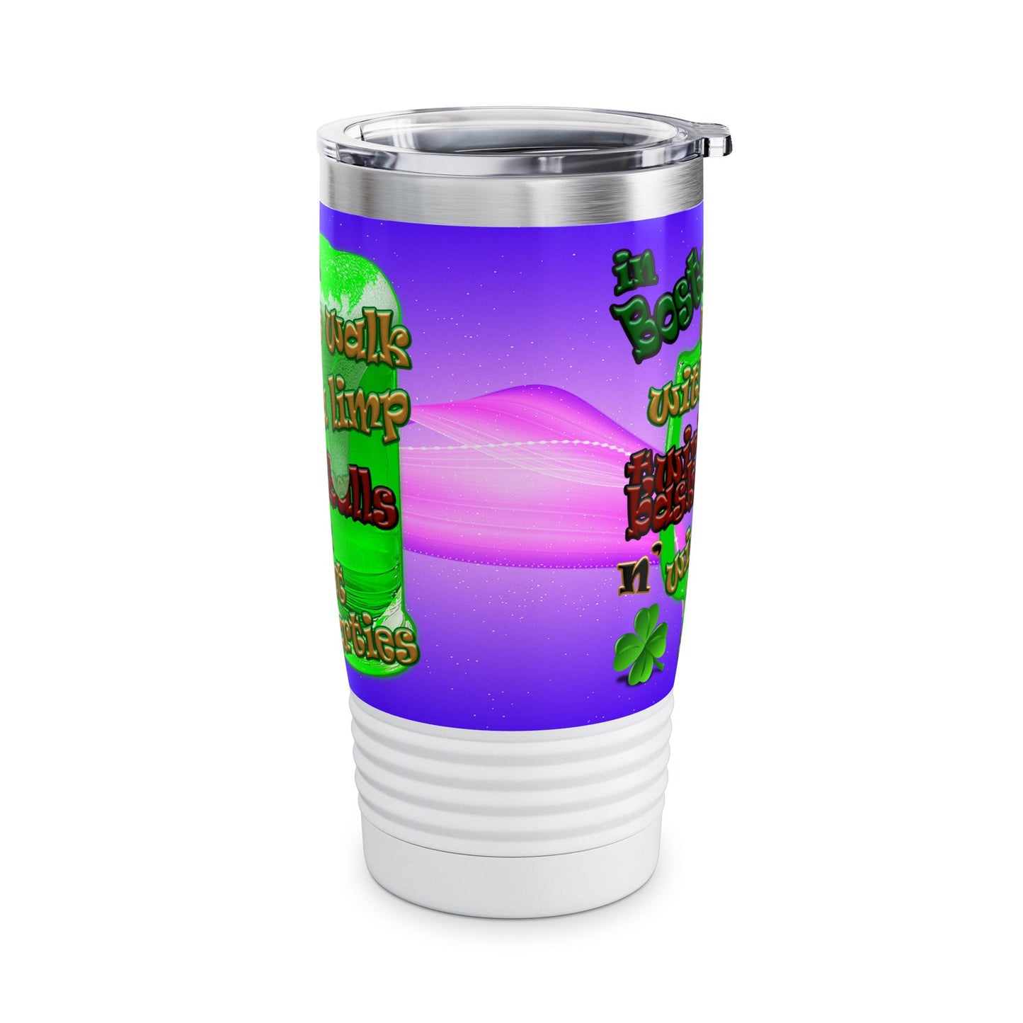 celtics logo - Ringneck Tumbler, 20oz (purple-pink wave)