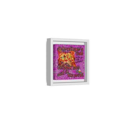 schrodinger's cat - framed canvas art (pink swirl)