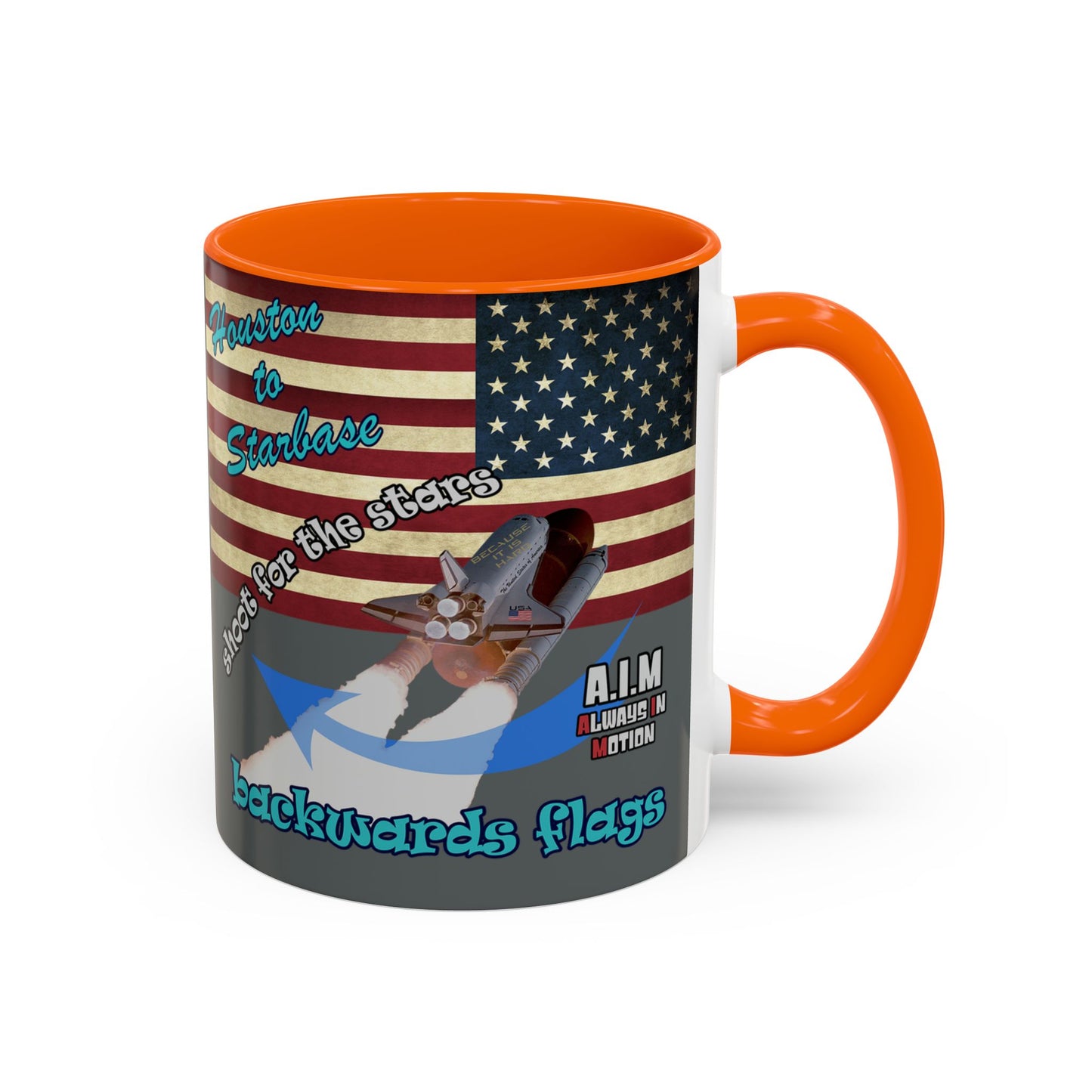 shoot for the stars - Accent Mug (dark grey)