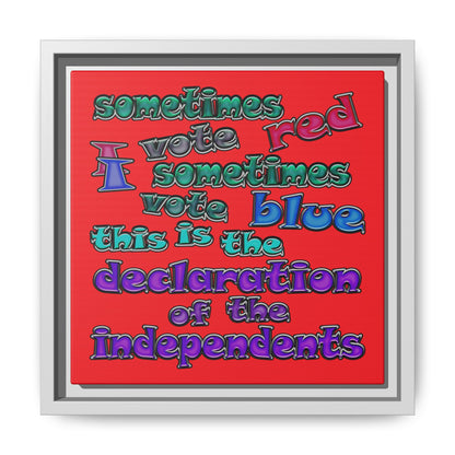declaration of the independents - framed canvas art (red)