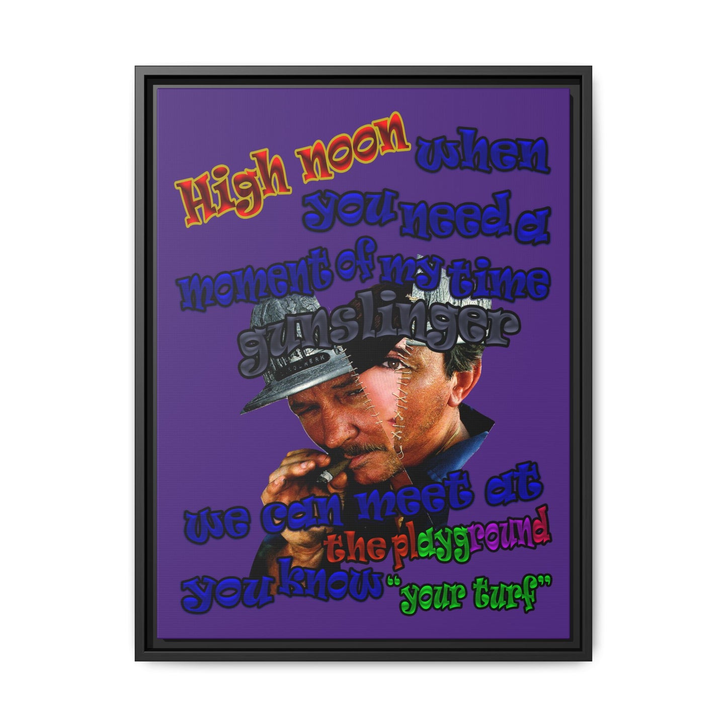 high noon - framed canvas art (purple)