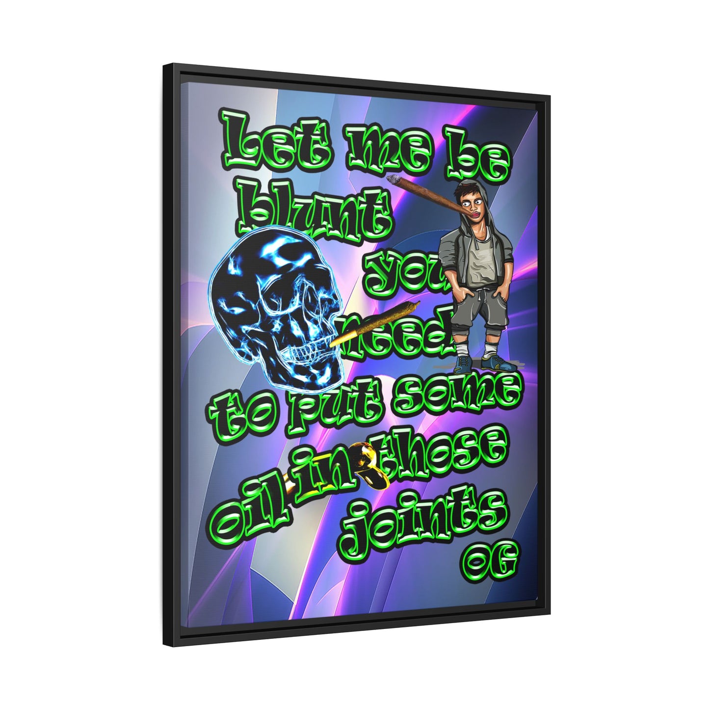 og - framed canvas art (grey-pink wave)
