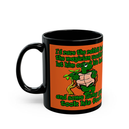 turtle race - Black Mug (orange)