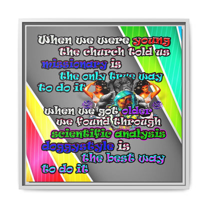 doggystyle - framed canvas art (rainbow split)