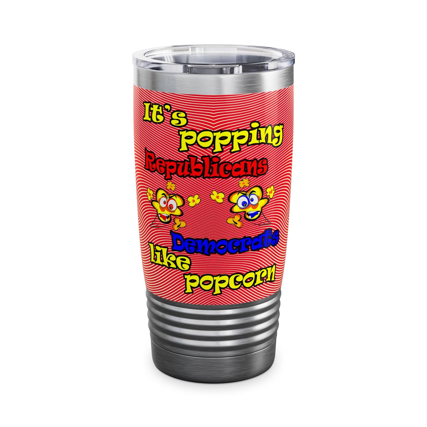 popping like popcorn - Ringneck Tumbler, 20oz (yellow-orange wave)