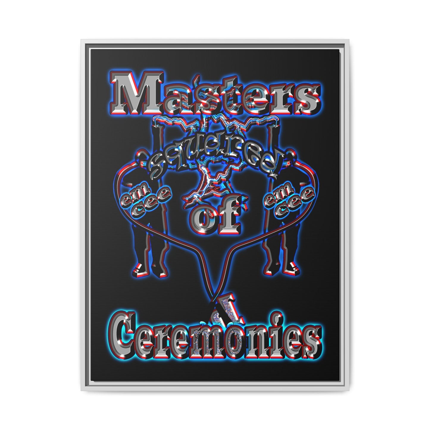 em cee squared - framed canvas art (black)