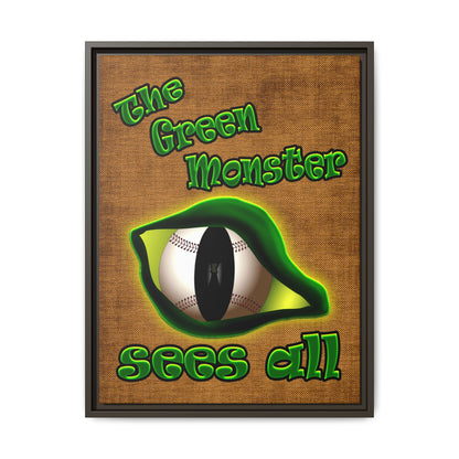 green monster - framed canvas art (brown papyrus)