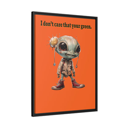 I don't care that your green - framed canvas art (orange)