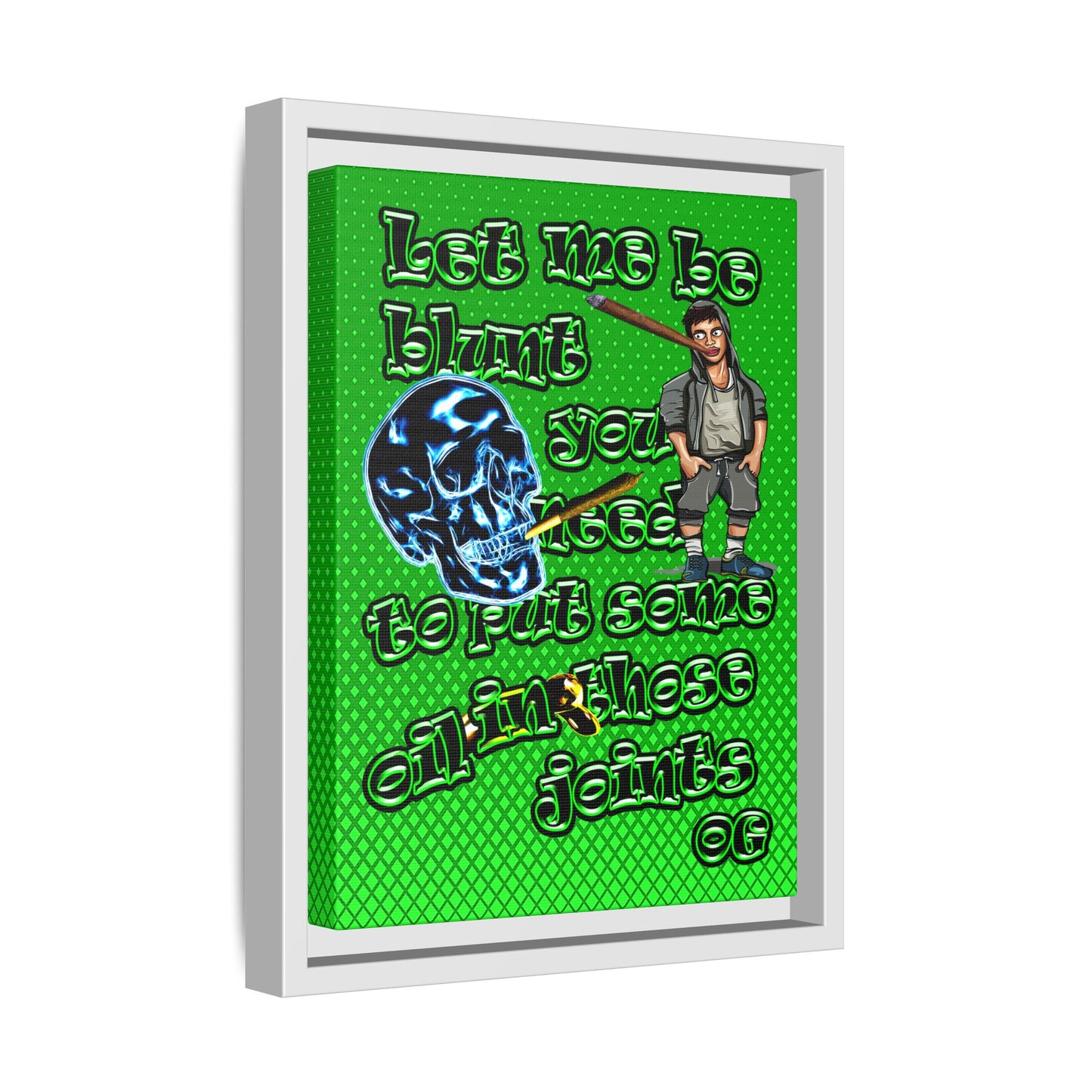 og - framed canvas art (logo green)