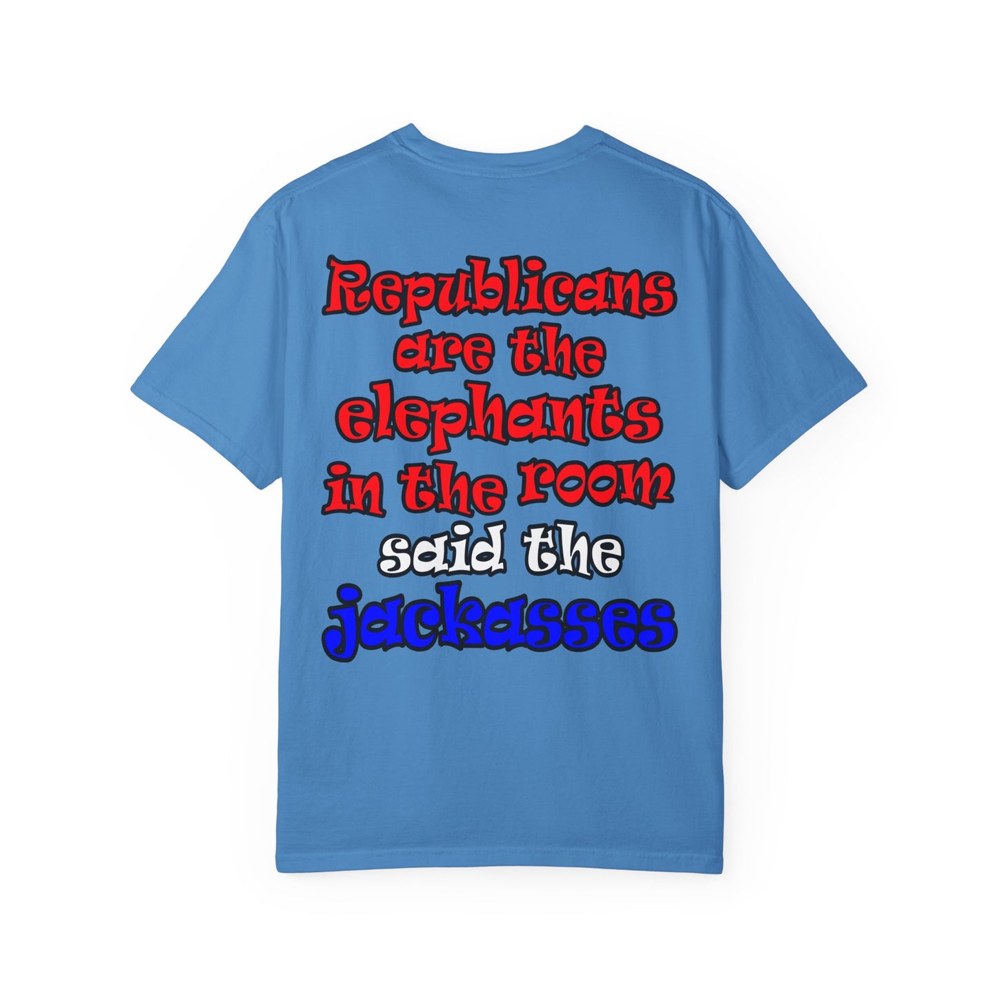 donkeys and elephants - Unisex Garment-Dyed T-shirt