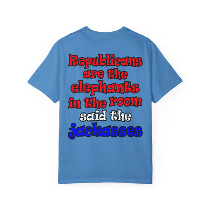 donkeys and elephants - Unisex Garment-Dyed T-shirt