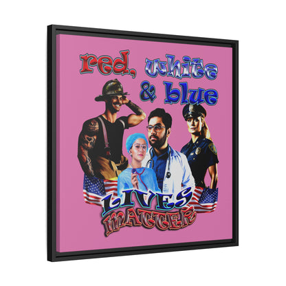 rw&b lives matter - framed canvas art (light pink)
