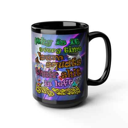 the bum's shit - Black Mug (grey-pink wave)