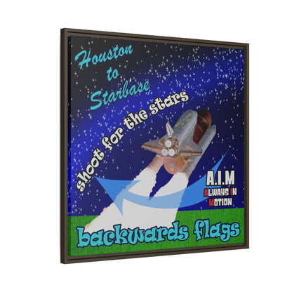 shoot for the stars - framed canvas art ('snoops' background)
