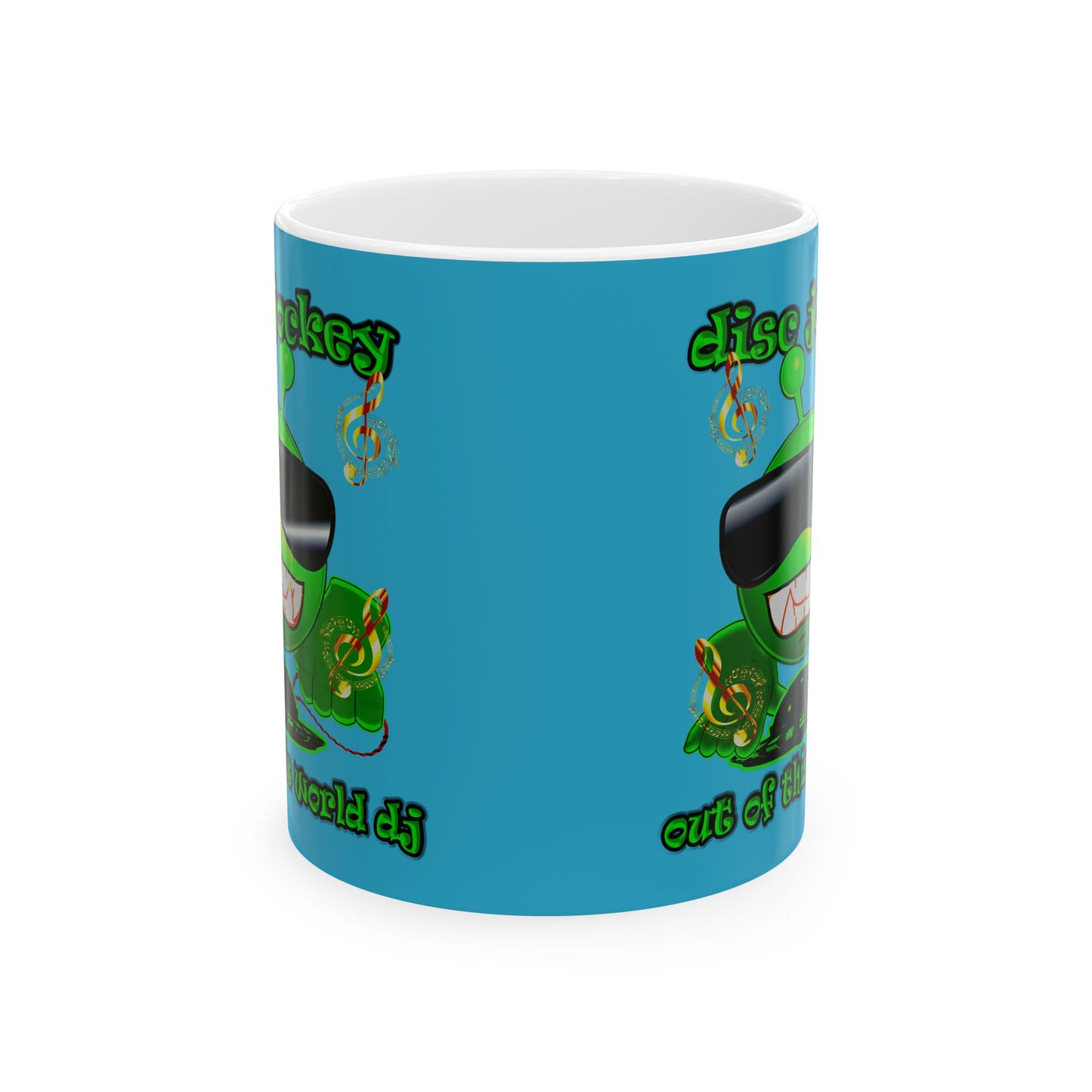 disc jockey - White Mug (turquoise)