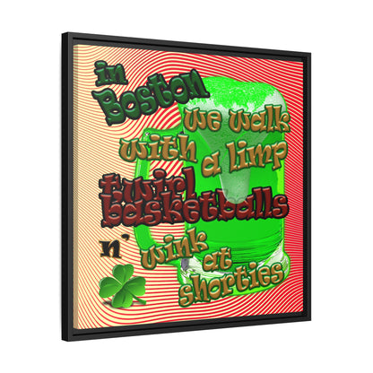 celtics logo - framed canvas art (yellow-orange wave)