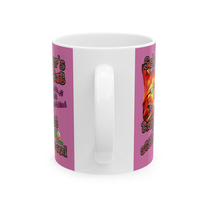 schrodinger's cat - White Mug (light pink)