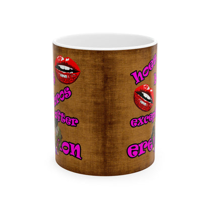 hoes b4 bros - White Mug (brown papyrus)