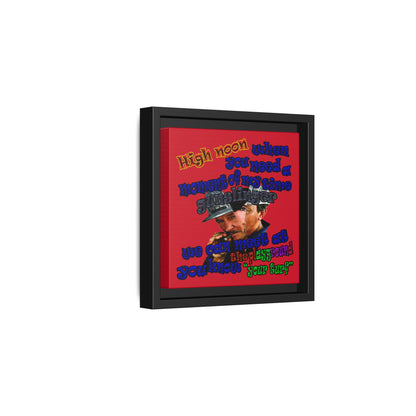 high noon - framed canvas art (dark red)