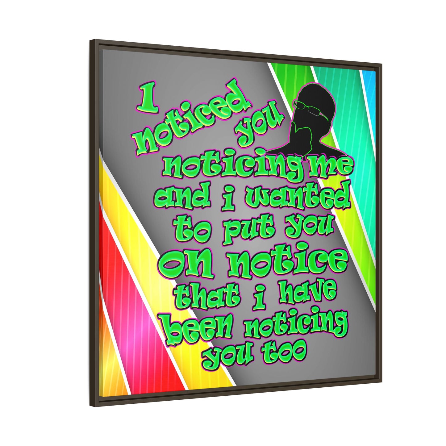 noticed you noticing - framed canvas art (rainbow split)