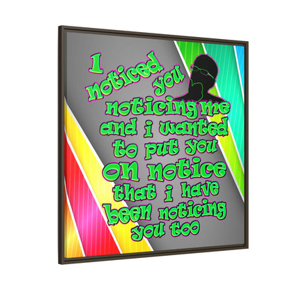 noticed you noticing - framed canvas art (rainbow split)
