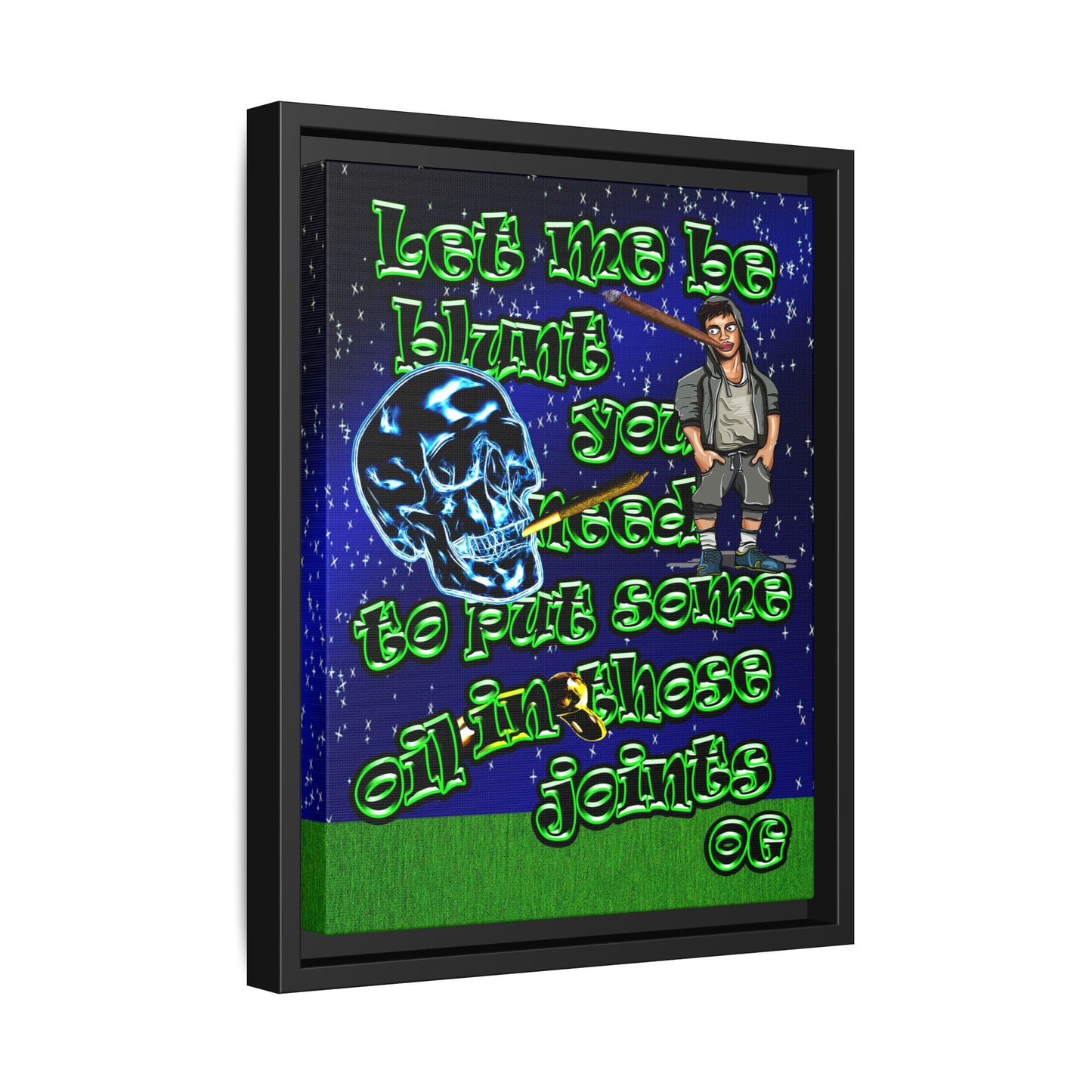 og - framed canvas art ('snoops' background)