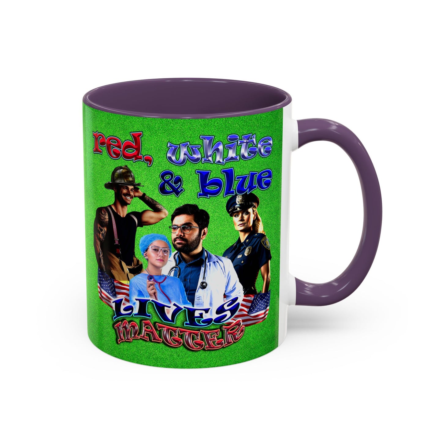 rw&b lives matter - Accent Mug (green turf)