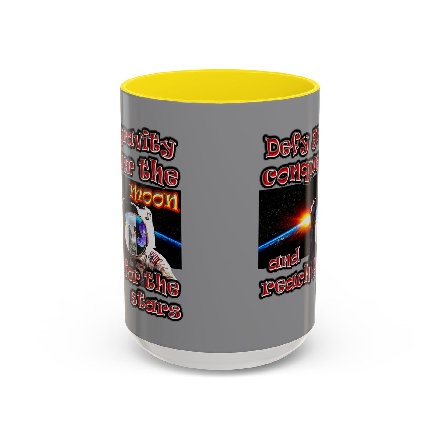 defy conquer reach - Accent Mug (grey)