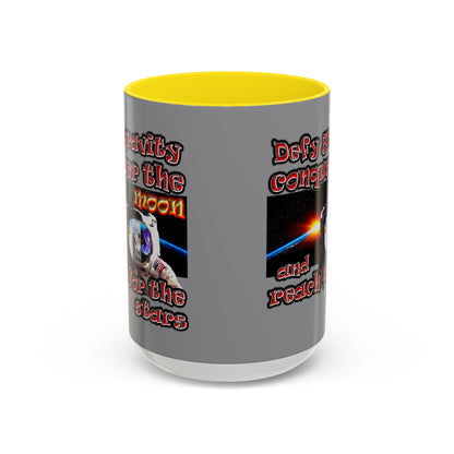 defy conquer reach - Accent Mug (grey)