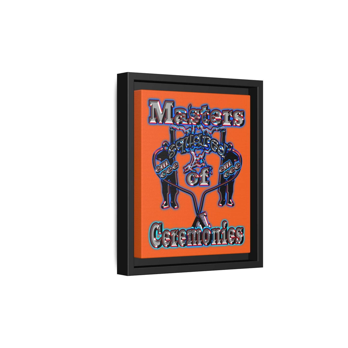 em cee squared - framed canvas art (orange)