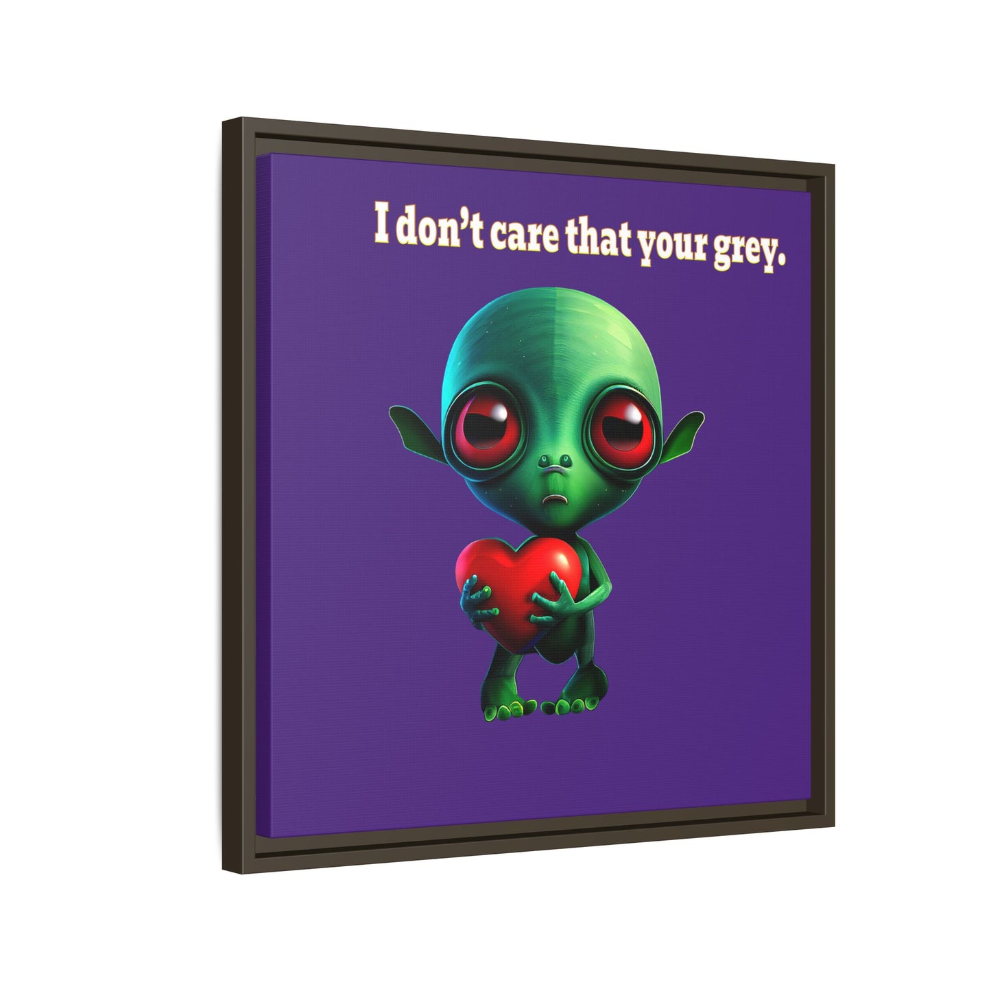 I don't care that your grey - framed canvas art (purple)