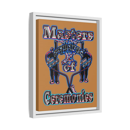 em cee squared - framed canvas art (light brown)