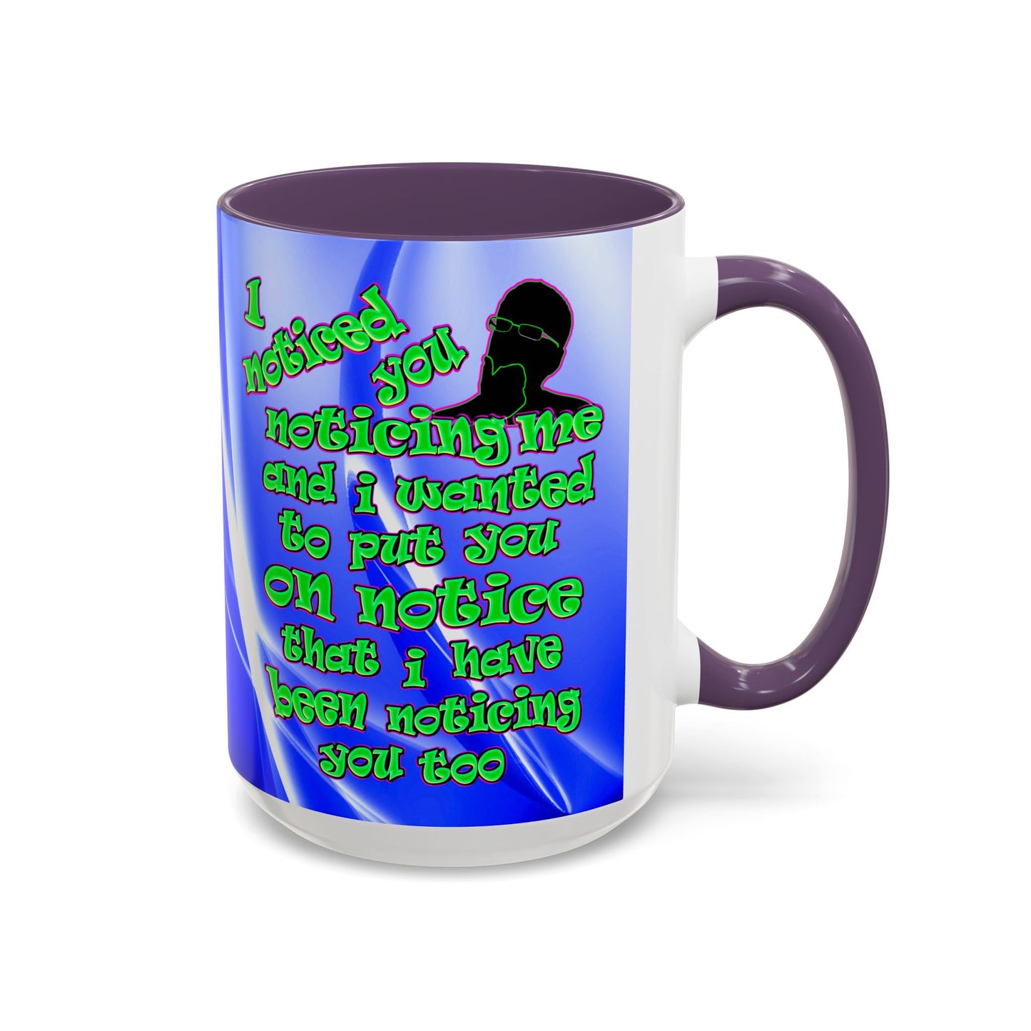 noticed you noticing - Accent Mug (blue-white wave)