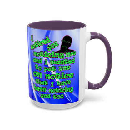 noticed you noticing - Accent Mug (blue-white wave)