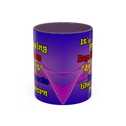 popping like popcorn - Accent Mug (purple-pink wave)